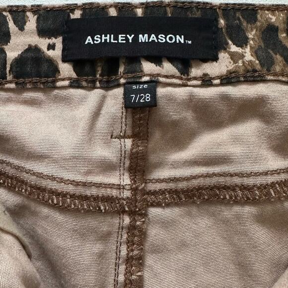 Ashley Mason Pants Leopard Cheetah Animal Print Cargo Skinny Pants Junior 7 - Picture 2 of 12
